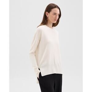 THEORY SzS KARENIA HALO Crewneck Pullover Silk Blend White/Cream